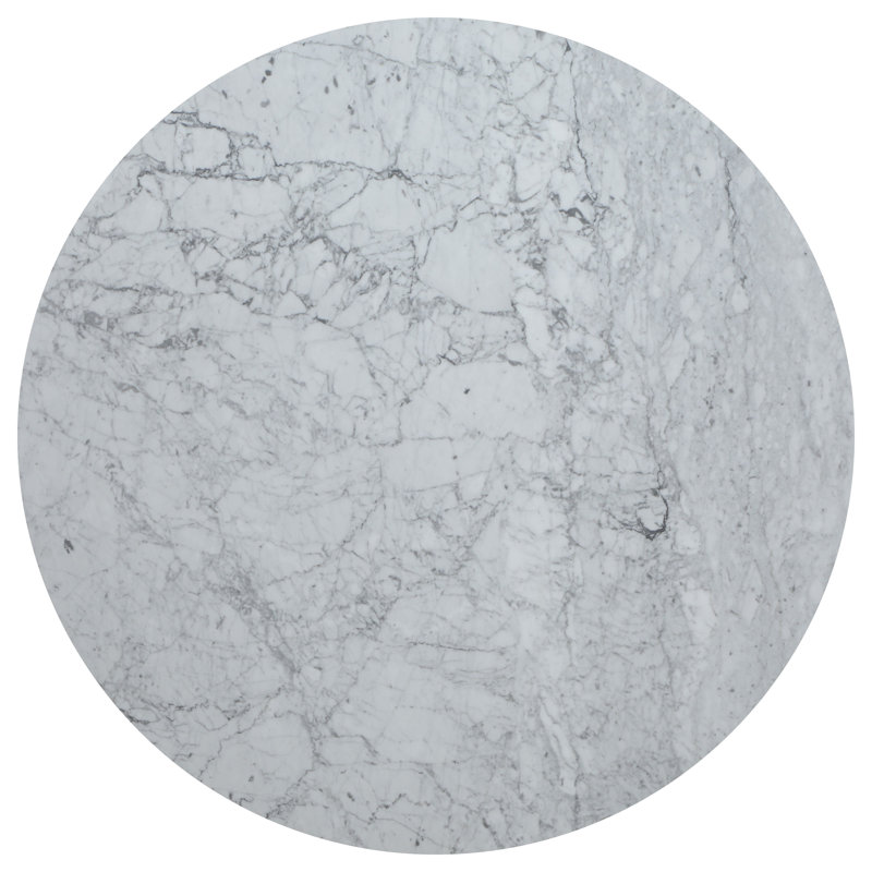 Round Dining Table in White and Black