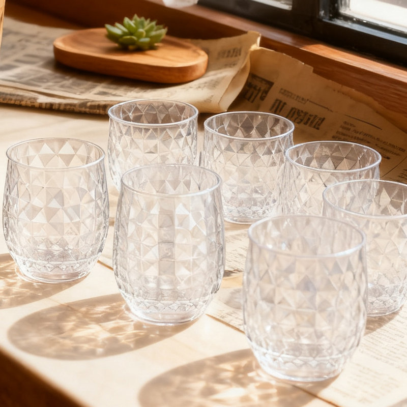 12 Pieces Pineapple Shape Cocktail Glasses Drinking Glasses Set, 12 oz/360 ml Clear Plastic Cups for Party Wedding Holiday Bar Celebration
