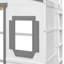 Lit mezzanine simple - blanc et gris, offrant un support durable en bois de pin massif et blanc pour une utilisation à long terme-2103732221