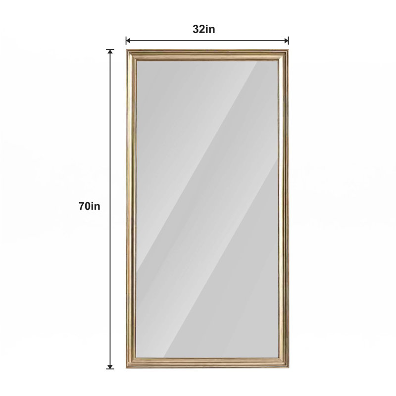 32*70Inch Full-Body Floor Mirror With Artificial Wood Frame
