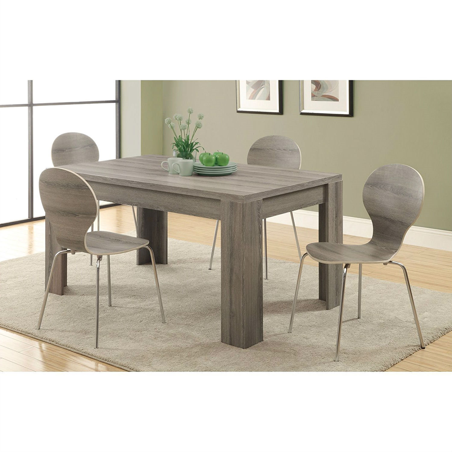 Loon Peak Modern 60 X 36 Inch Dark Taupe Rectangular Dining Table ...