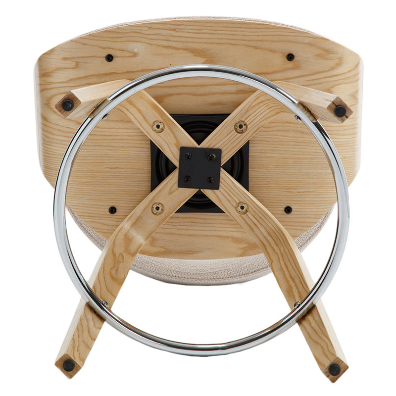 Tabourets de comptoir modernes rembourrés, tabourets de bar pivotants de 26 pouces avec dossier creux et pieds en bois pour îlot de cuisine, tabourets de bar de cuisine