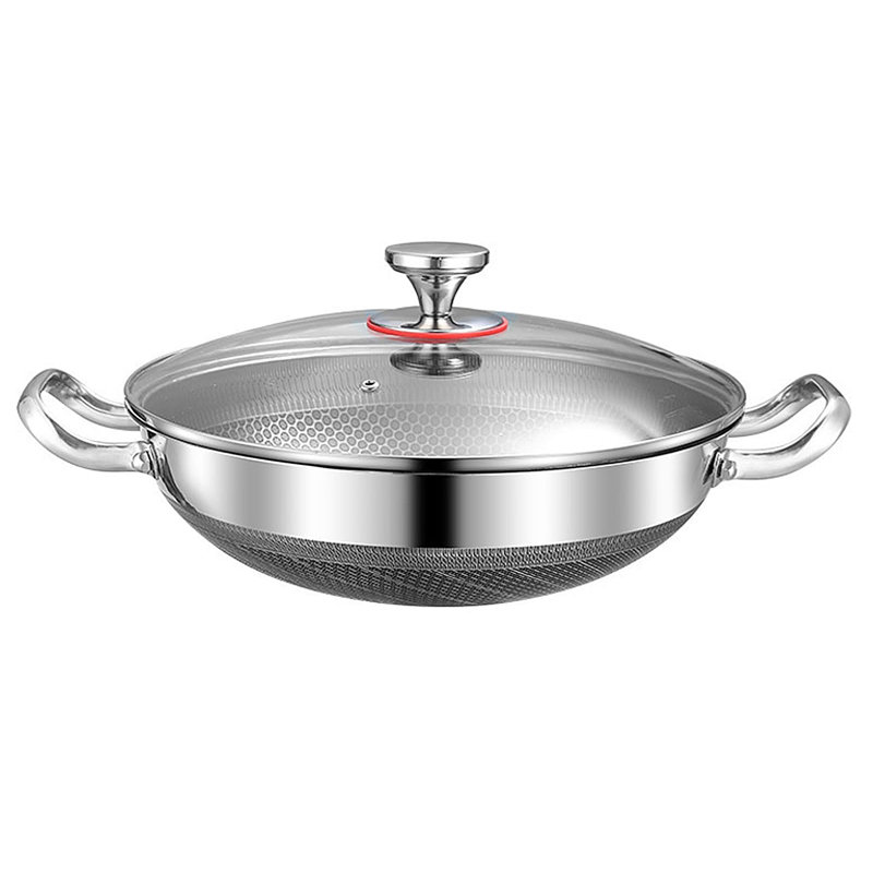 HKFUYULINTECHLIMITED Wok Pan Stainless Steel Sauteuse Pan