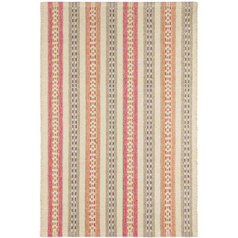 Long Slade Spice Handwoven Cotton Rug, Rectangle 5' x 8'