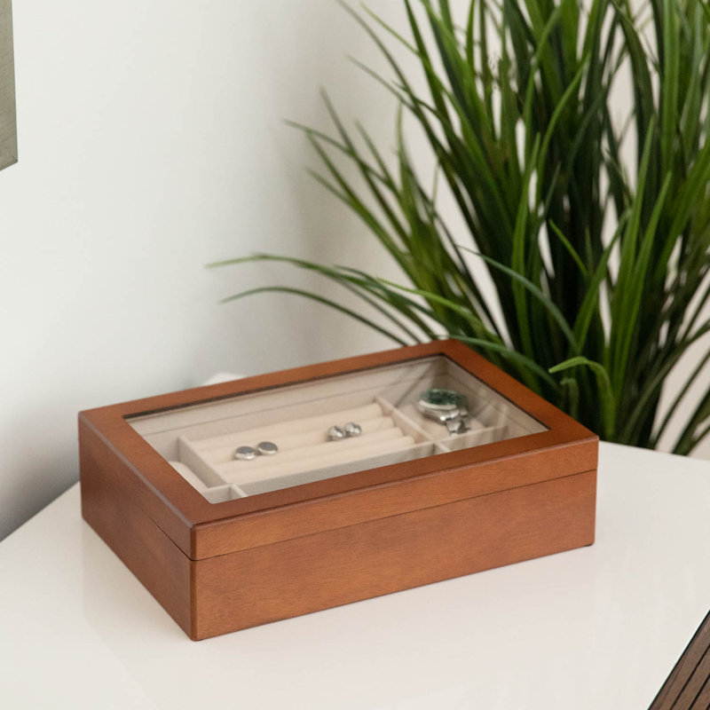 Boîte à bijoux en bois brun