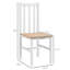 4 chaises de salle à manger, dossier à lattes blanches - pin, capacité de poids de 264 lb, polyvalente pour de multiples occasions, assise peu encombrante en bois de pin sans accoudoirs, espace de vie idéal
