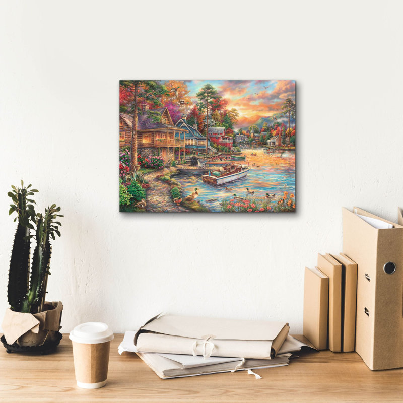 «Freedom At The Lake» par Chuck Pinson, art mural sur toile, H 12 po x l 16 po x P 0,75 po