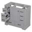Base de meuble-lavabo moderne gris, 6 tiroirs, tablette réglable, bois massif-291146477