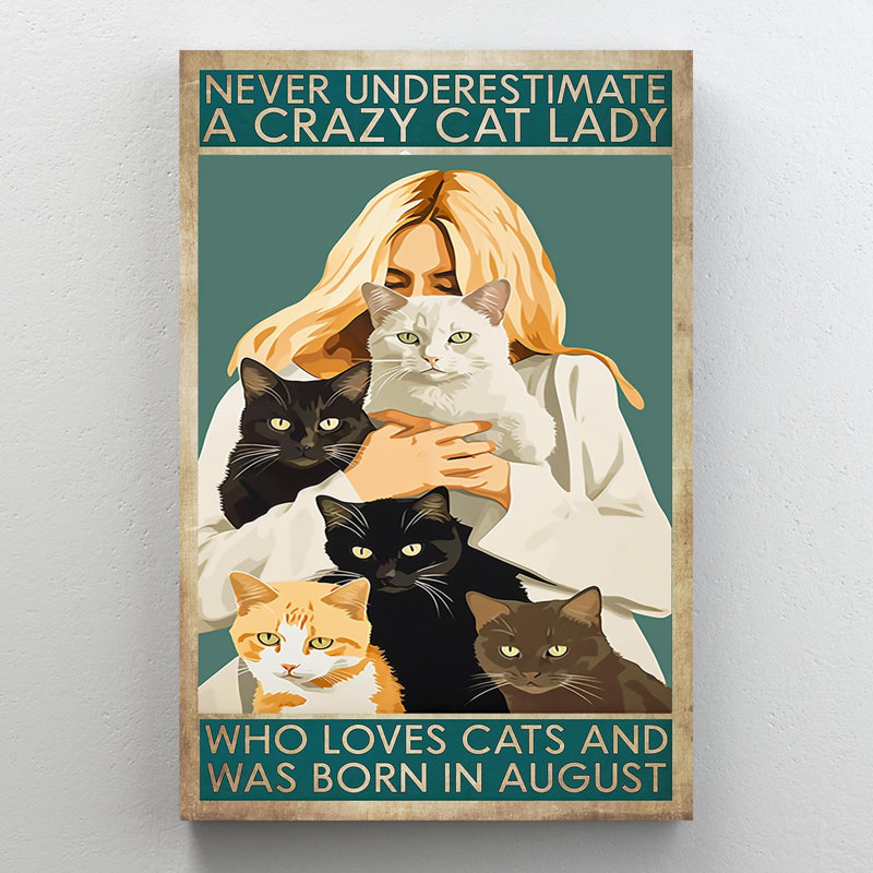«Kwamane A Crazy Cat Lady Who Loves Cats On Canvas», impression, H 36 po x l 24 po x P 1,25 po