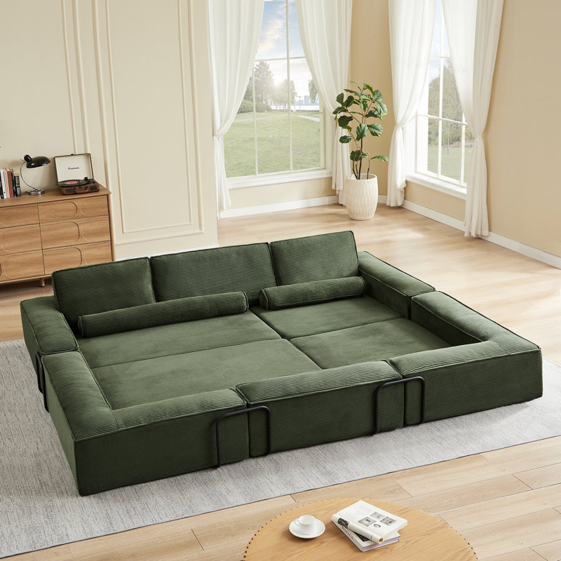 Le grand canapé moderne en velours côtelé peut être librement combiné, convenant au salon, au château parent-enfant et au canapé modulaire