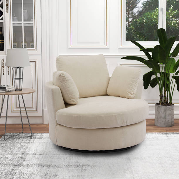Rosdorf Park Dahlonega Upholstered Swivel Barrel Chair & Reviews | Wayfair