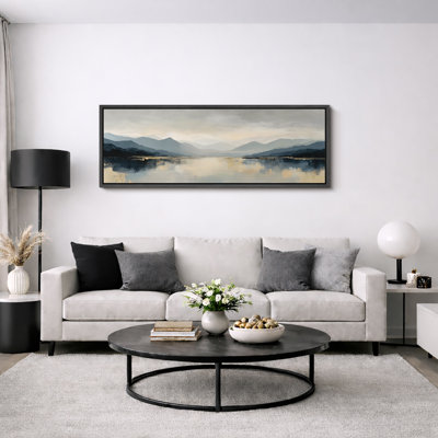 "Serene Mountain Lake Reflection Landscape", très grandes photos, impression sur toile encadrée