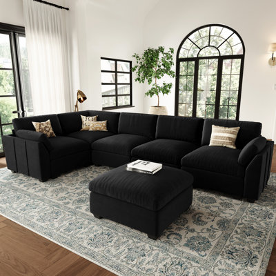 Modular L-Shaped Sectional with Removable Ottoman 