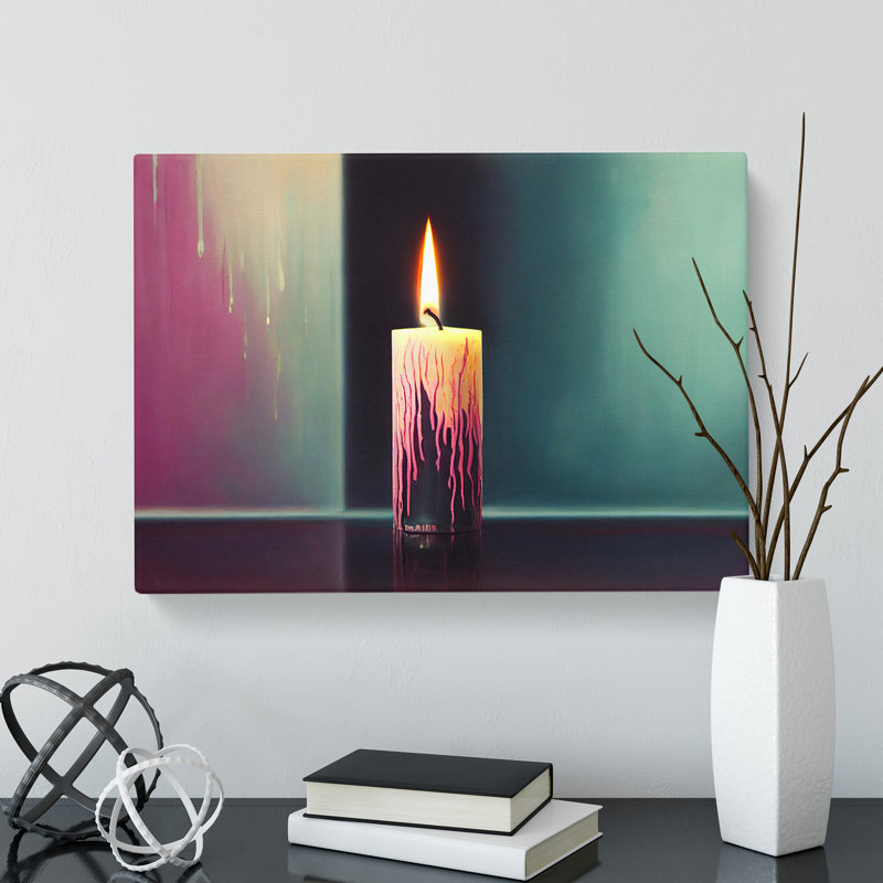 Dripping Candle - Wrapped Canvas Print, 40cm H x 60cm W x 3cm D