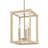 Jarim 3-Light Pendant In Modern Brass With Light Natural Rattan Accents
