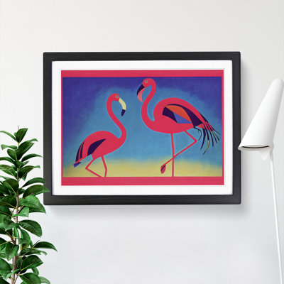 Two Abstract Flamingos Vol.1 - Framed Print