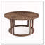 Table de salle à manger 59 po ronde en bois d'acacia avec trou pour parasol (moka)-950964777