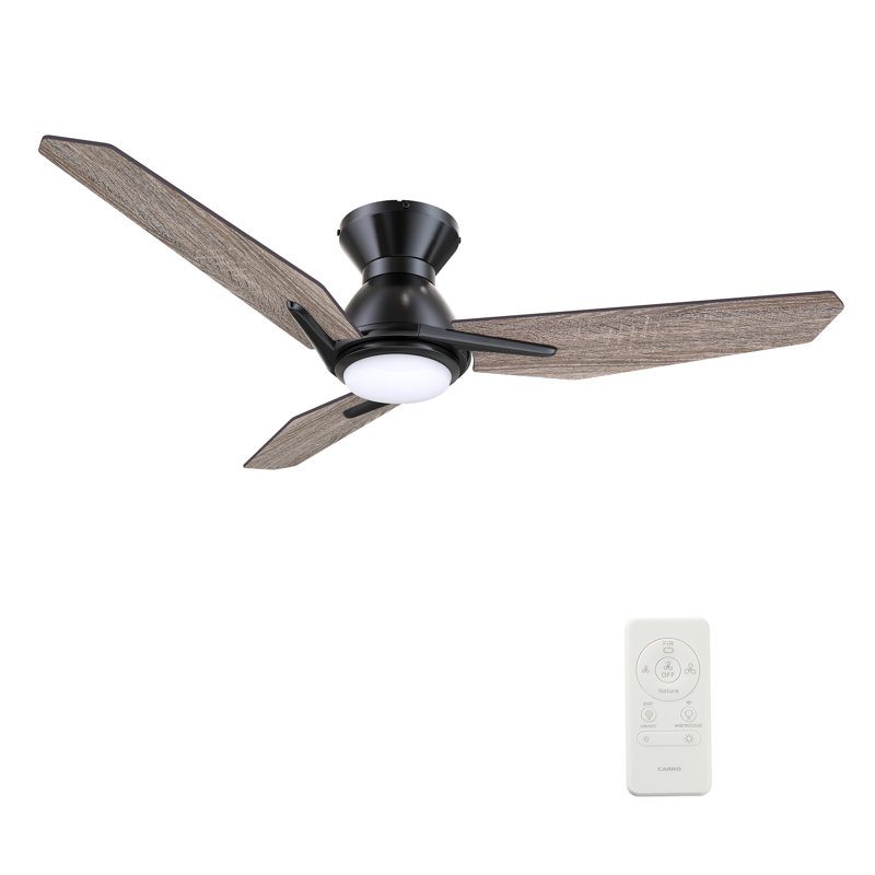 Smart Ceiling Fan With Remote, Light Kit Included, Works With Google Assistant And Amazon Alexa,Siri Shortcut., 52", Black