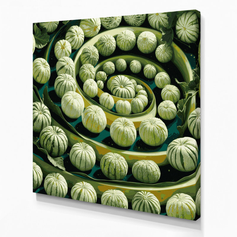 Fruit, melon coréen vert, art mural sur toile, H 12 po x l 12 po