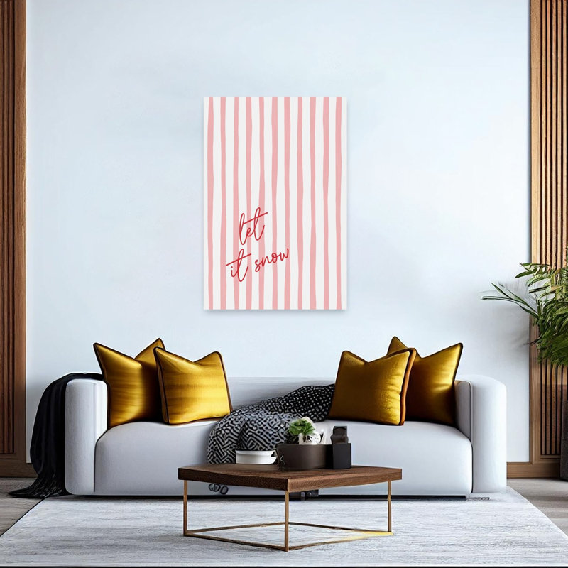 «Let It Snow Stripes», impression d'art contemporain abstrait paysage mural, 60" H x 40" W