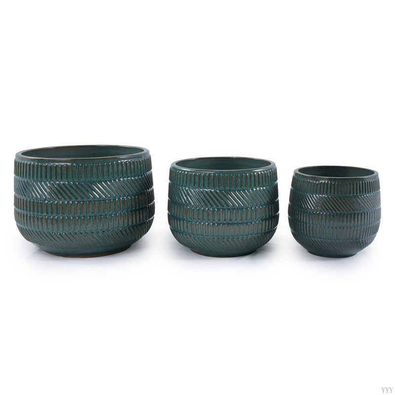4 pots de fleurs en céramique, pot de fleurs moderne pour patio, jardin ou rebords de fenêtre
