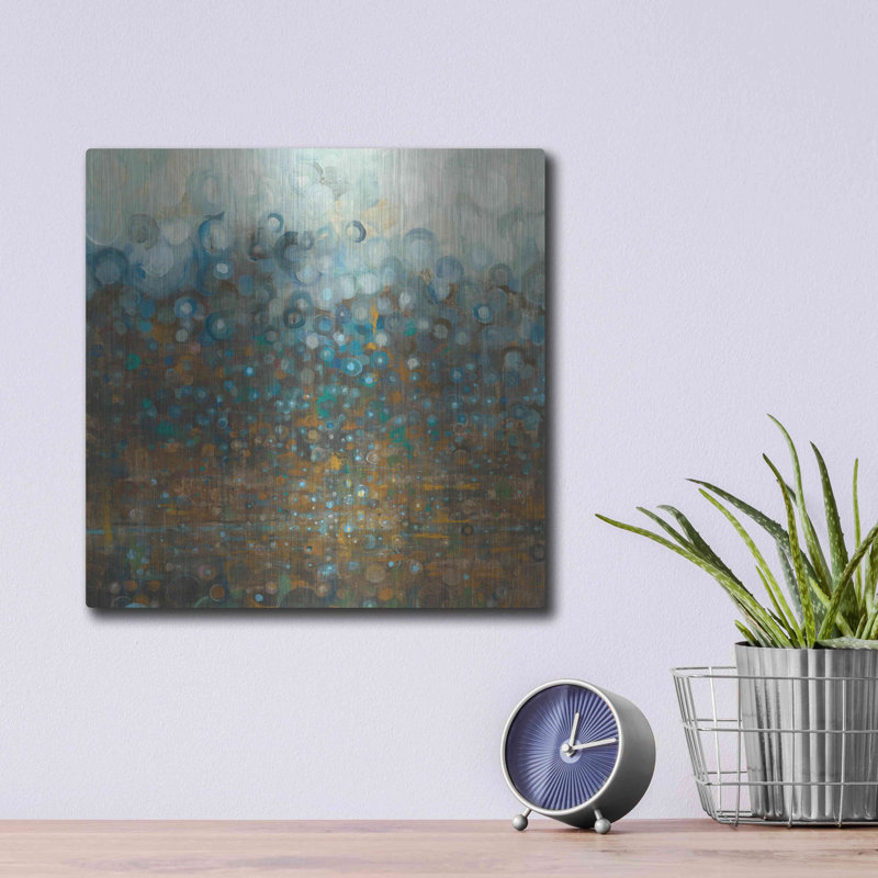 «Blue and Bronze Dots» par Danhui Nai, H 12 po x l 12 po