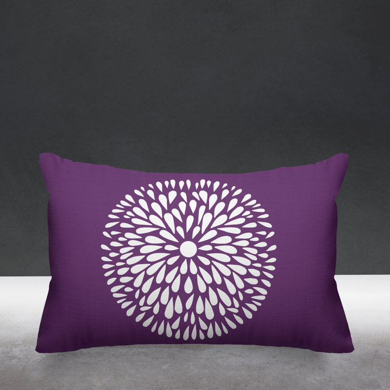 Coussin Pheobe, 14 po x 20 po, Violet, Rectangle