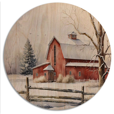 Church In Country During Winter III - Spiritual Wood Wall Art - Natural Pine Wood