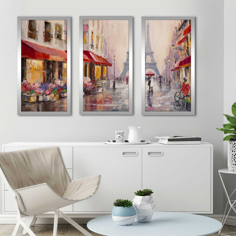 "Paris, France", reproduction sur acrylique 3 pièces, H 25,5 po x l 40,5 po x P 1 po