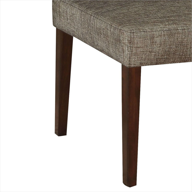 Ensemble de 2 chaises rembourrées confortables pour salle à manger, sièges en tissu et pieds en bois espresso
