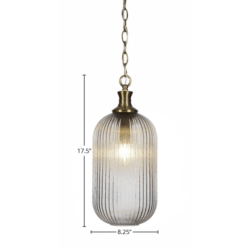 Luminaire suspendu 1 lumière Carina, Laiton New Age, H 17,5 po x l 8,25 po x P 8,25