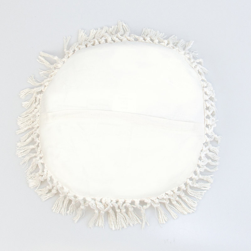 Parkland Collection Transitional Solid White Round 18" x 18" Pillow