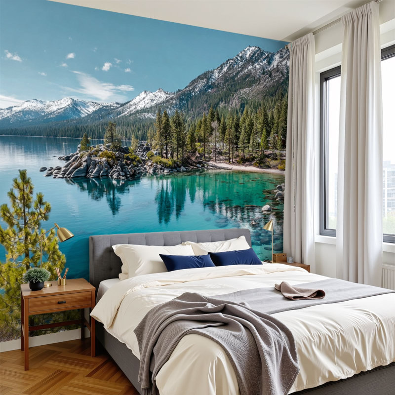 Adhésif mural amovible auto-adhésif Lake Tahoe Cove, L 99,6 po x l 144 po