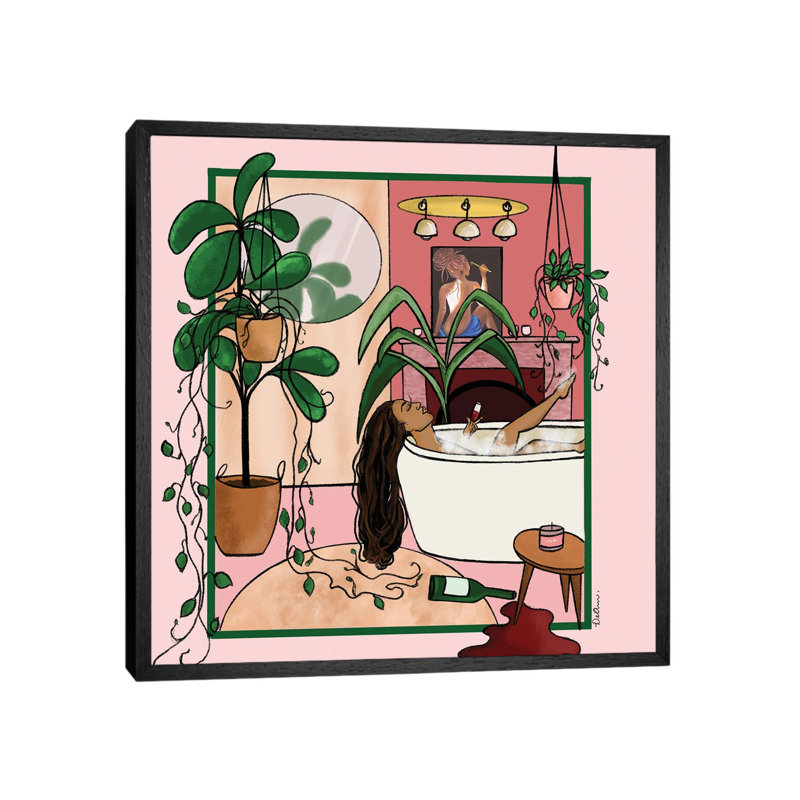 Alone Time by DeeLashee - Print on Canvas, 66.04 cm H x 66.04 cm W, Black Framed