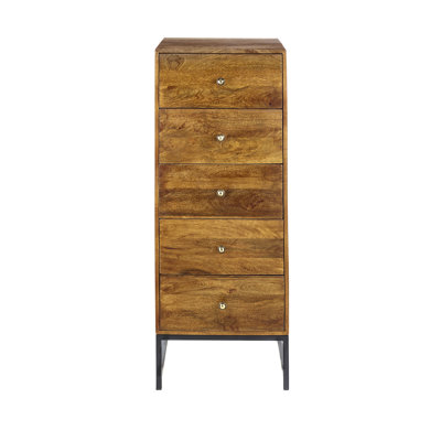 Lotsee Solid Wood 48cm W 5 - Drawer Chest of Drawers