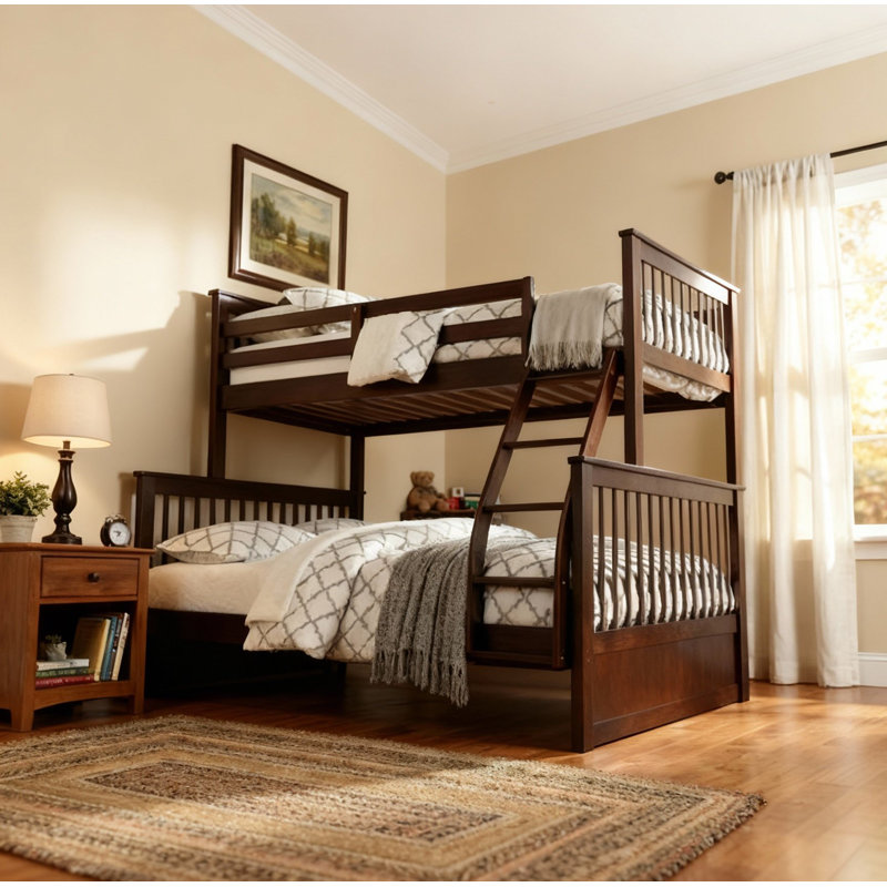 Sofren Kids Twin Over Full Bunk Bed, Espresso
