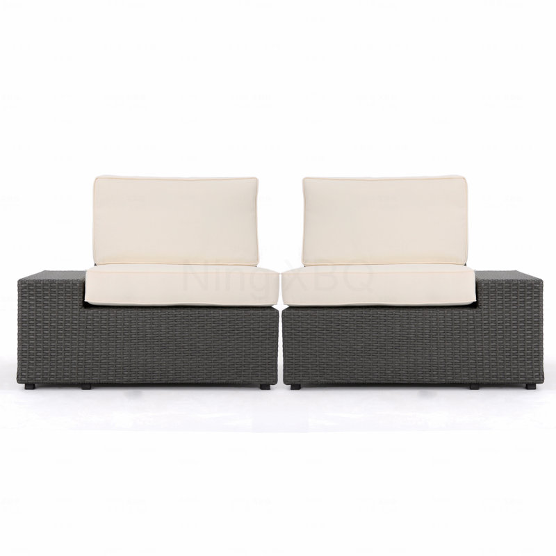 Fauteuils de patio (gauche et droite), Coussin blanc / cadre gris