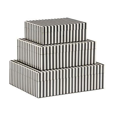 Baxter 3 Piece Handmade Solid Wood Decorative Box Set