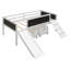 Lit mezzanine simple en bois avec deux boîtes de rangement-800625407