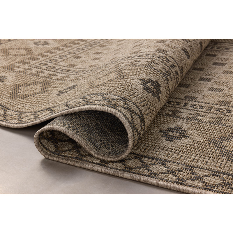 Chris Loves Julia x Loloi Providence Dove / Charcoal Indoor/Outdoor Area Rug, Rectangle 6'3" x 9'2"