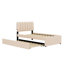 Lit plateforme tapissier avec lit gigogne Ramonda-108411509