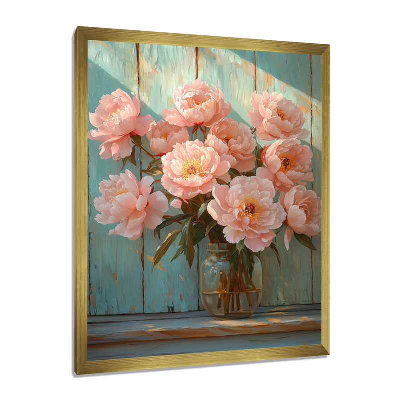 Charlemont - art mural floral, H 32 po x l 24 po, Reproduction encadrée d'une seule photo, Doré