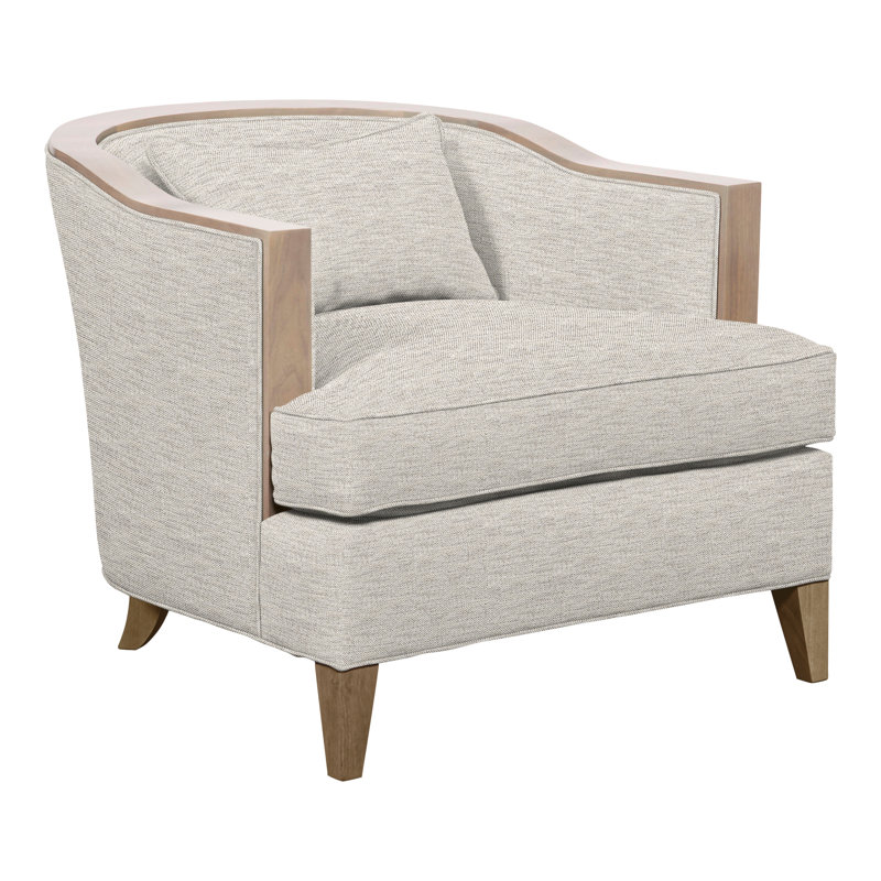 Thom Filicia Home Upholstered Barrel Chair, Hampton, Impala Linen Polyester