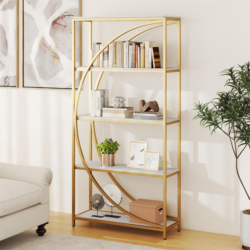 175cm H x 86cm W Metal Standard Bookcase, White