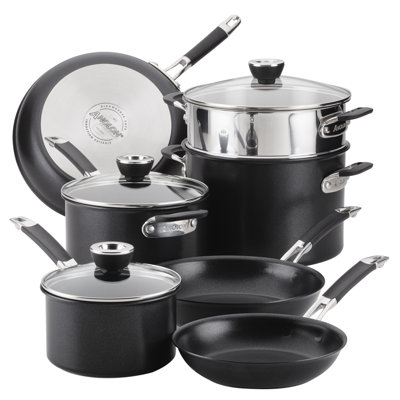 Anolon 10pc Smart Stack Hard Anodized Cookware Set