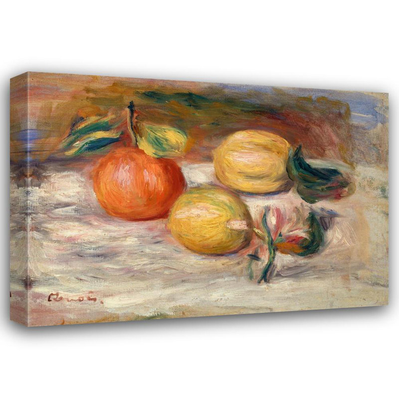 "Citrons et orange" par Pierre-Auguste Renoir - Toile tendue avec châssis, H 24 po x l 17 po