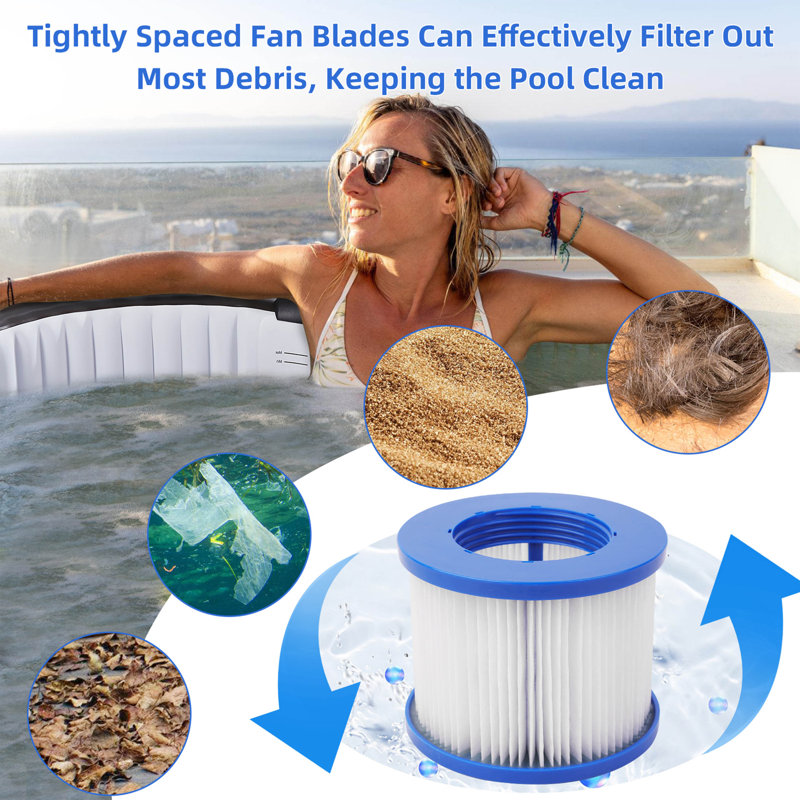 Blue and White Inflatable Hot Tub Spa Filter Cartridge Set