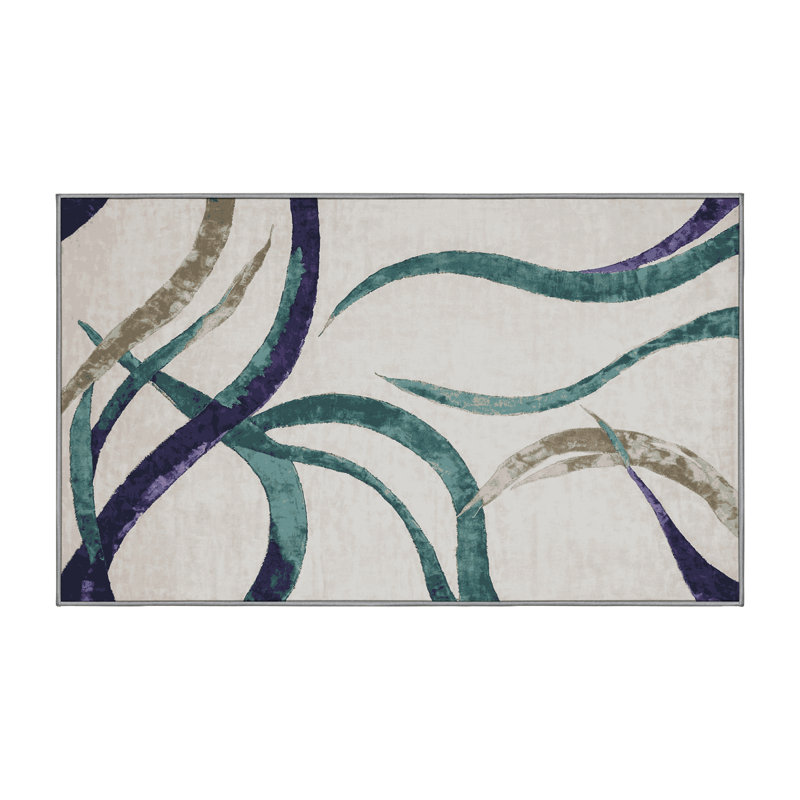 Machine Washable Gray Area Rug, Rectangle 8' x 12'