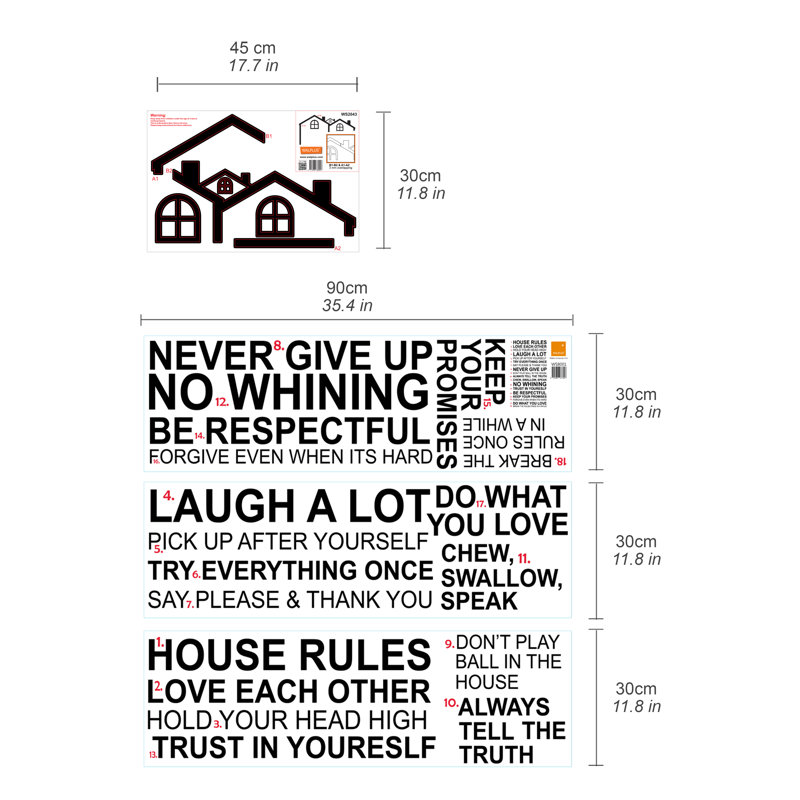 Text & Numbers Wall Decal