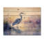 Héron rose et bleu au crépuscule III - Héron, décoration murale en bois animal - sur bois de pin naturel-303571684